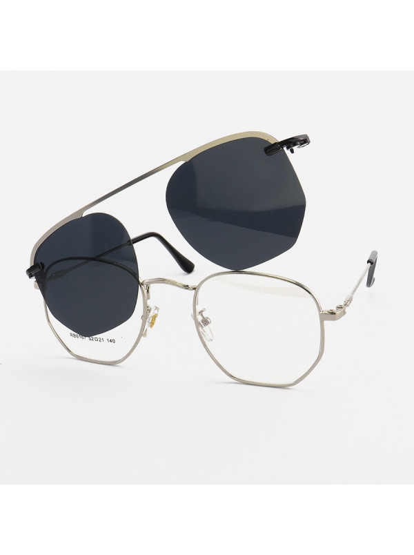 Armacao de Óculos Clipon Hexagonal RB6167 Prata